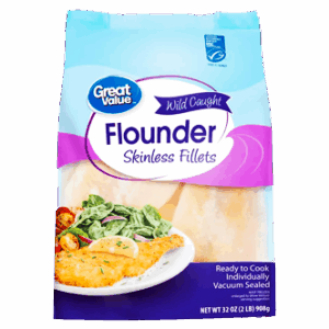 Great Value Wild Caught Flounder Skinless Fillets, 32 oz (Frozen)